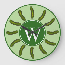 Crunchy Green Kosher Dill Pickle Feinschmecker Küc Große Wanduhr