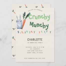 Crunchy Munchy Bunny Birthday Party Niedliches Kin Einladung