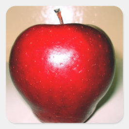 Crunchy red apple quadratischer aufkleber