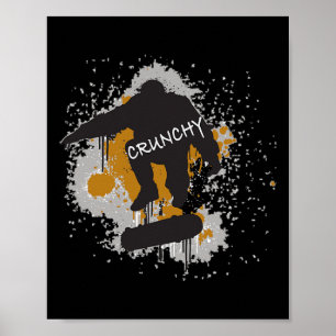 Crunchy Snowboarding Snowy Trail Poster