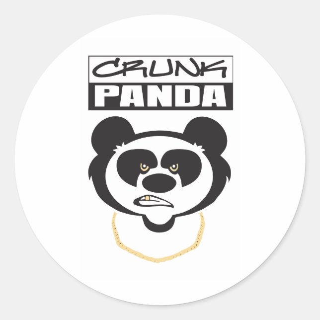 Crunk Panda Runder Aufkleber (Vorderseite)