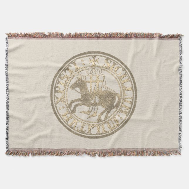 Crusader Templar Knights Siegel Logo Deus Vult gol Decke (Vorderseite)