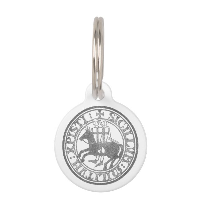 Crusader Templar Knights Siegel Logo Deus Vult old Haustiermarke (Vorderseite)