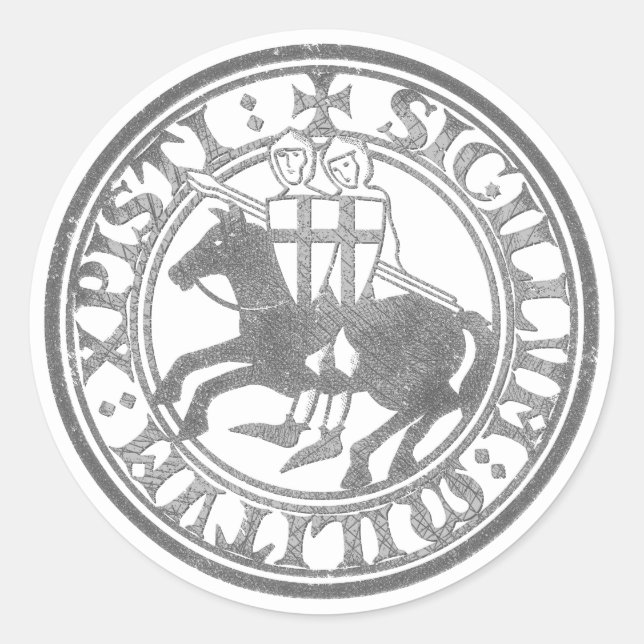 Crusader Templar Knights Siegel Logo Deus Vult old Runder Aufkleber (Vorderseite)