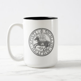 Crusader Templar Knights Siegel Logo Deus Vult old Zweifarbige Tasse