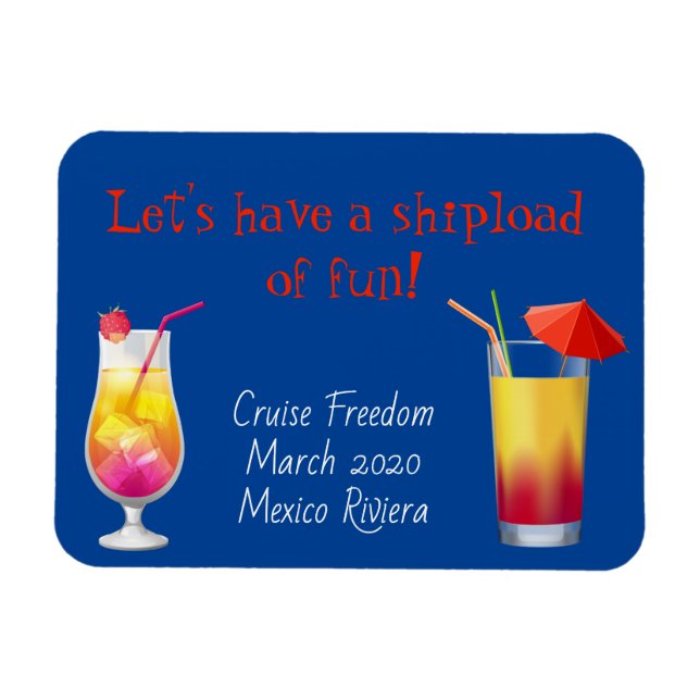 Cruse Door Stateroom Magnet trinkt Cocktails (Horizontal)