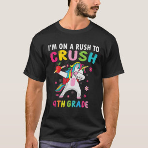 Crush 4. Grade Dabbing Einhorn Erster Tag von vier T-Shirt