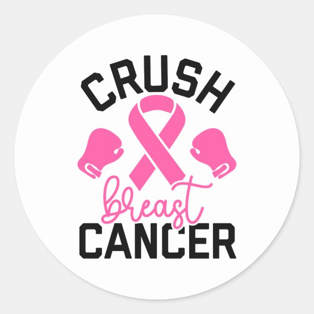 Crush Breast Cancer Awareness Runder Aufkleber (Vorderseite)