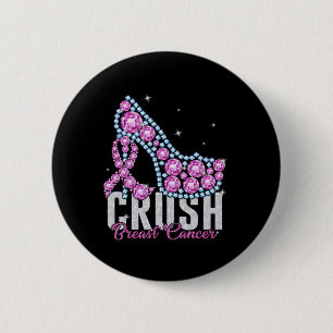 Crush Brustkrebs Bling Ribbon Button