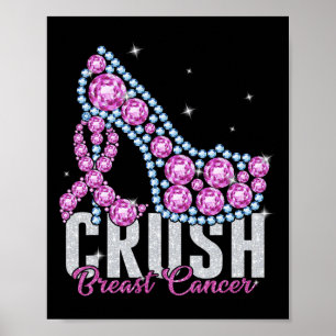 Crush Brustkrebs Bling Ribbon Poster