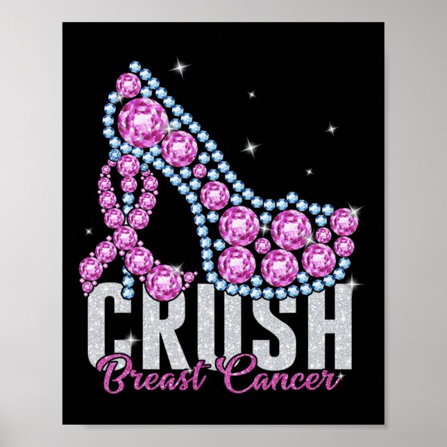 Crush Brustkrebs Bling Ribbon Poster (Vorne)