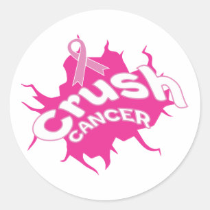 Crush Cancer Breast Cancer Awareness PinkOctober Runder Aufkleber