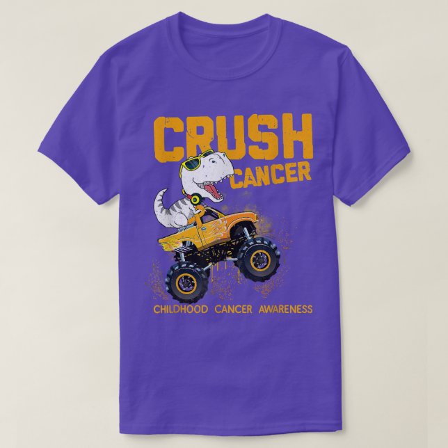 Crush Cancer Childhood Cancer Awareness Dinosaur T T-Shirt (Design vorne)