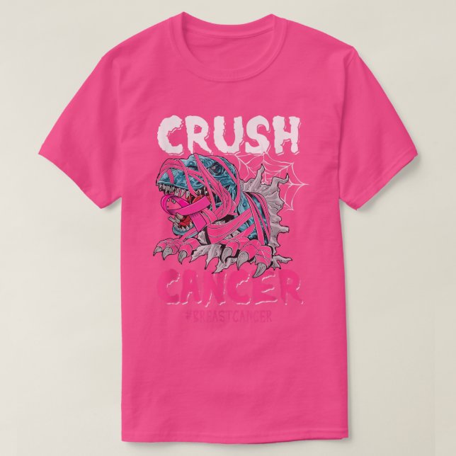 Crush Cancer Dinosaurier auf dem Programm für Lkw- T-Shirt (Design vorne)
