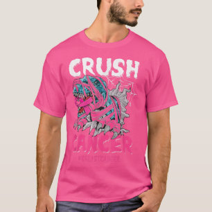 Crush Cancer Dinosaurier auf dem Programm für Lkw- T-Shirt
