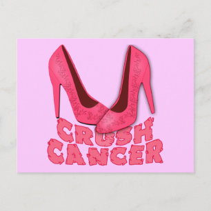 Crush Cancer mit Stilettos Postkarte
