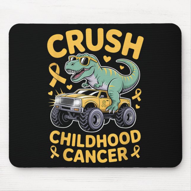 Crush Childhood Cancer Awareness Gold Ribbon Kids Mousepad (Vorne)