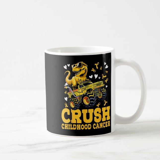 Crush Childhood Cancer Awareness Monster Truck Din Kaffeetasse (Rechts)