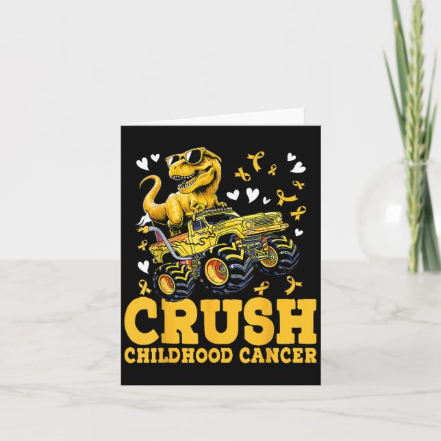 Crush Childhood Cancer Awareness Monster Truck Din Karte (Vorderseite)