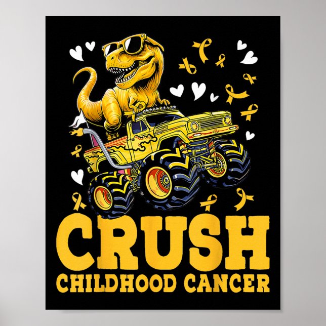 Crush Childhood Cancer Awareness Monster Truck Din Poster (Vorne)