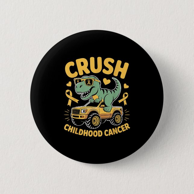 Crush Childhood Cancer Gold Ribbon Kinder Jungs Mä Button (Vorderseite)