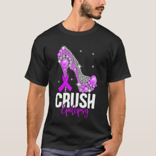 Crush Epilepsy Awareness Diamond High Heel Lila T-Shirt