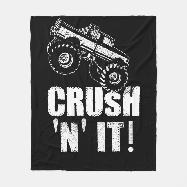 Crush N It Monster Truck Jam Fleecedecke (Vorderseite)