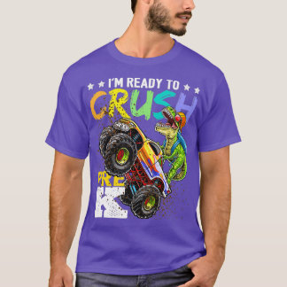 Crush PreK Dinosaurier Monster Truck Zurück zur Sc T-Shirt
