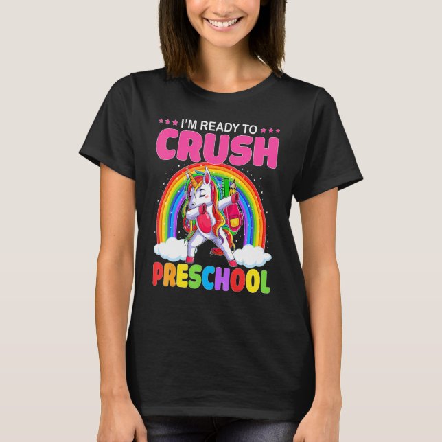 Crush Preschool Dabbing Unicorn Back to School Gir T-Shirt (Vorderseite)