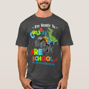 Crush Preschool Dinosaurier Monster Truck zurück n T-Shirt