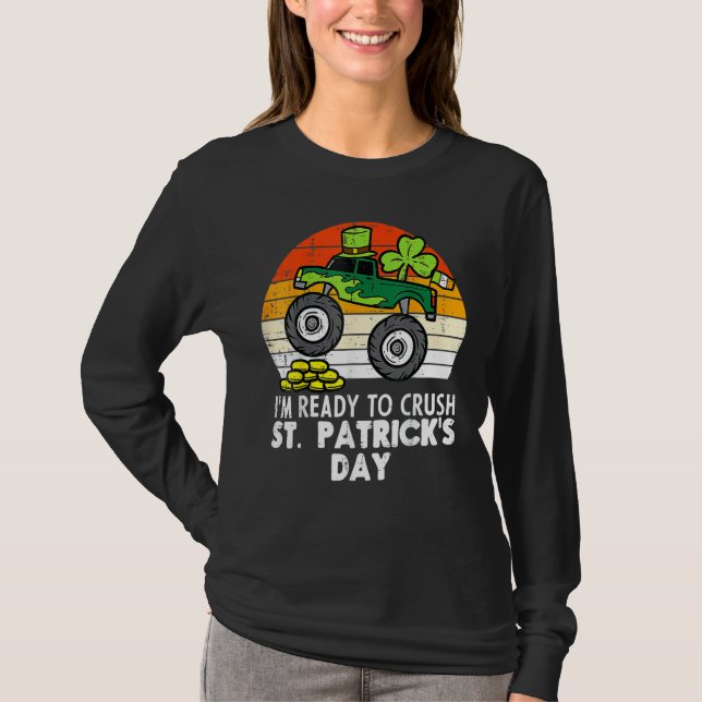 Crush St Patricks Day Monster Truck Paddys Toddler T-Shirt (Vorderseite)