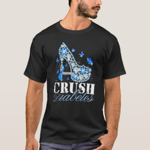 Crush Typ 1 Diabetes Awareness Blue Butterfells H T-Shirt