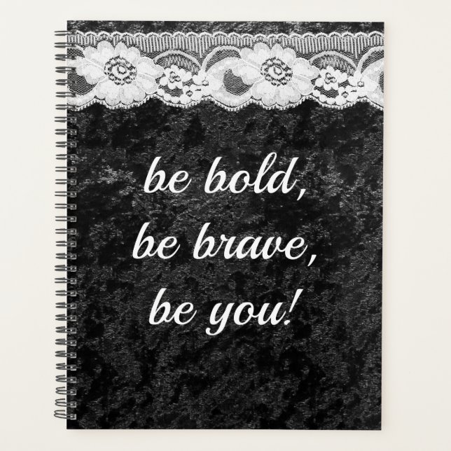 Crushed Velvet Lace Glam Juwelier Planner BW Planer (Vorderseite)