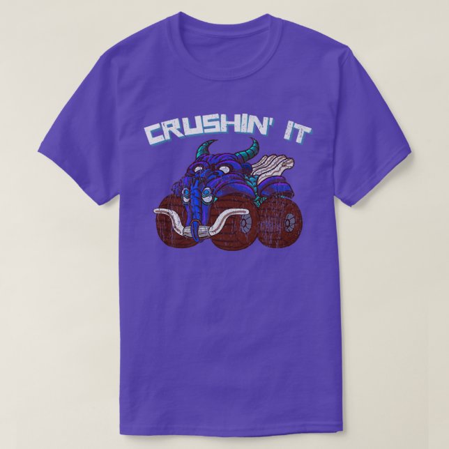 Crushin' Goblin Monster Truck Vintag Retro T-Shirt (Design vorne)