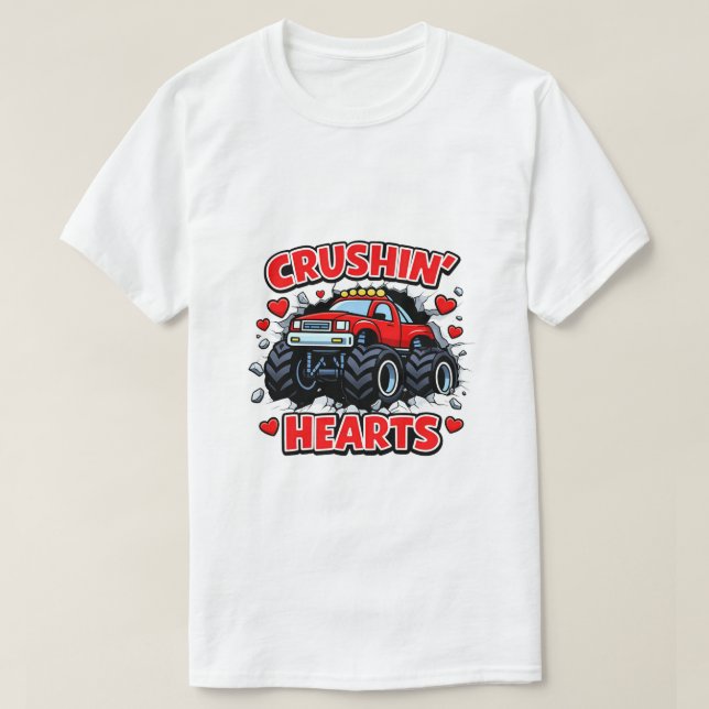 Crushin’ Hearts Cute Truck Design T-Shirt (Design vorne)