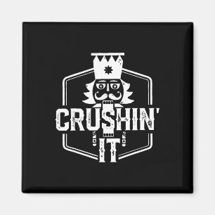 Crushin' It Nutcracker Nuts Xmas Frohe Weihnachten Magnet