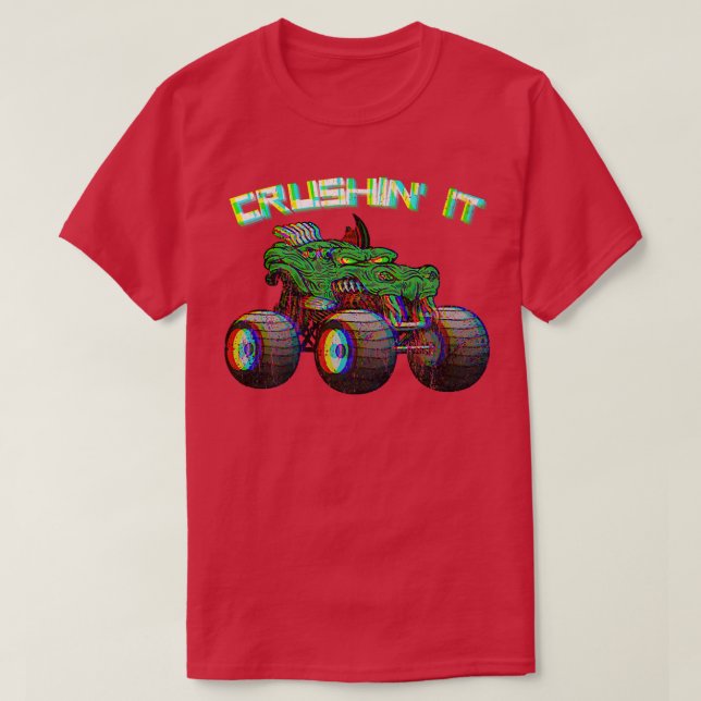 Crushin' Monster Truck Vintag Retro 267 T-Shirt (Design vorne)