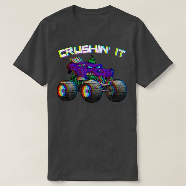 Crushin' Monster Truck Vintag Retro 274 T-Shirt (Design vorne)