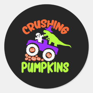 Crushing Pumpkins Lazy Halloween Kostüm Niedliches Runder Aufkleber