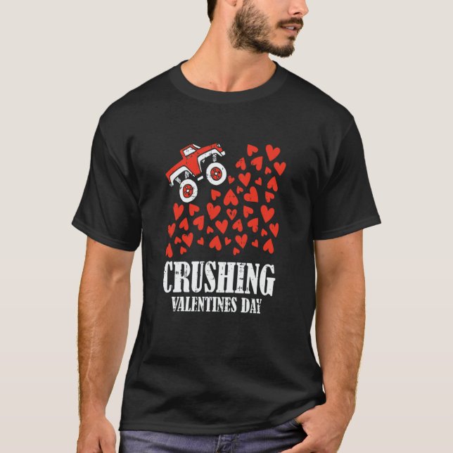Crushing Valentines Day Cute Heart Riding Monster  T-Shirt (Vorderseite)