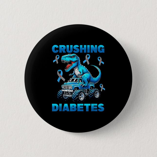 Cruype 1 Diabetes Awareness T1d Dinosaurier Monste Button (Vorderseite)