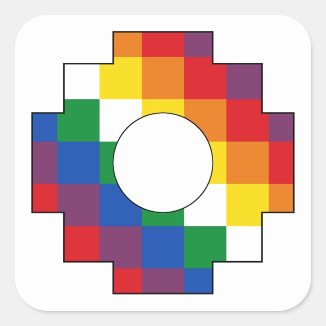 Cruz Andina - Tawa Chakana - Huipala - Qulla Suyu Quadratischer Aufkleber (Vorderseite)