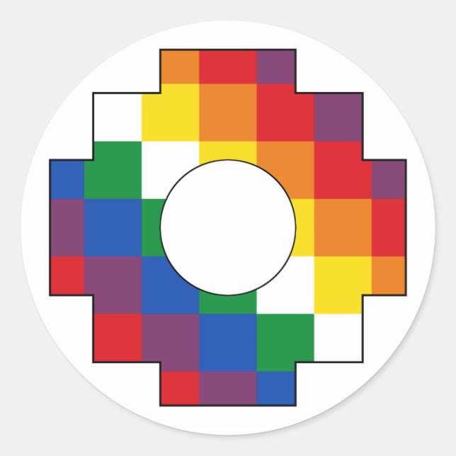 Cruz Andina - Tawa Chakana - Huipala - Qulla Suyu Runder Aufkleber (Vorderseite)