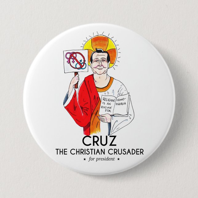 Cruz der christliche Kreuzfahrer Button (Vorderseite)