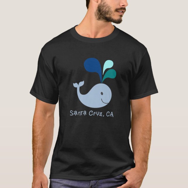 Cruz Santa California Niedlich Whale Lover Cartoon T-Shirt (Vorderseite)
