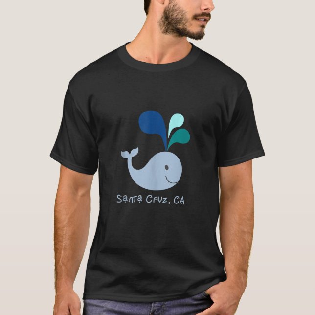 Cruz Santa California Niedlich Whale Lover Cartoon T-Shirt (Vorderseite)
