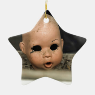 Cry Baby Vintage Puppenkopf Schmutziges Fenster Keramik Ornament