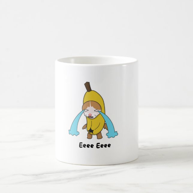 Cry Banana Sad Cying Cinat Meme Eee Eee Kaffeetasse (Mittel)