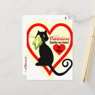 Cry Black Cat Alt modische Valentine Vintag Postkarte