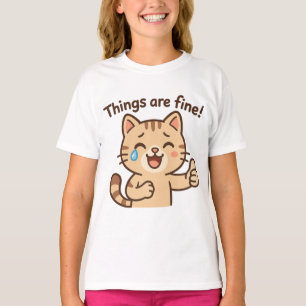 Cry Cat Sticker - "Es geht gut!" Funny Cart T-Shirt